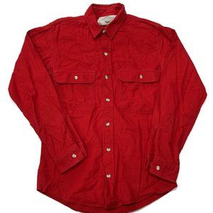 Northwest Territory Flannel Mens Small Button Up Shirt Solid Red Long Sleeve